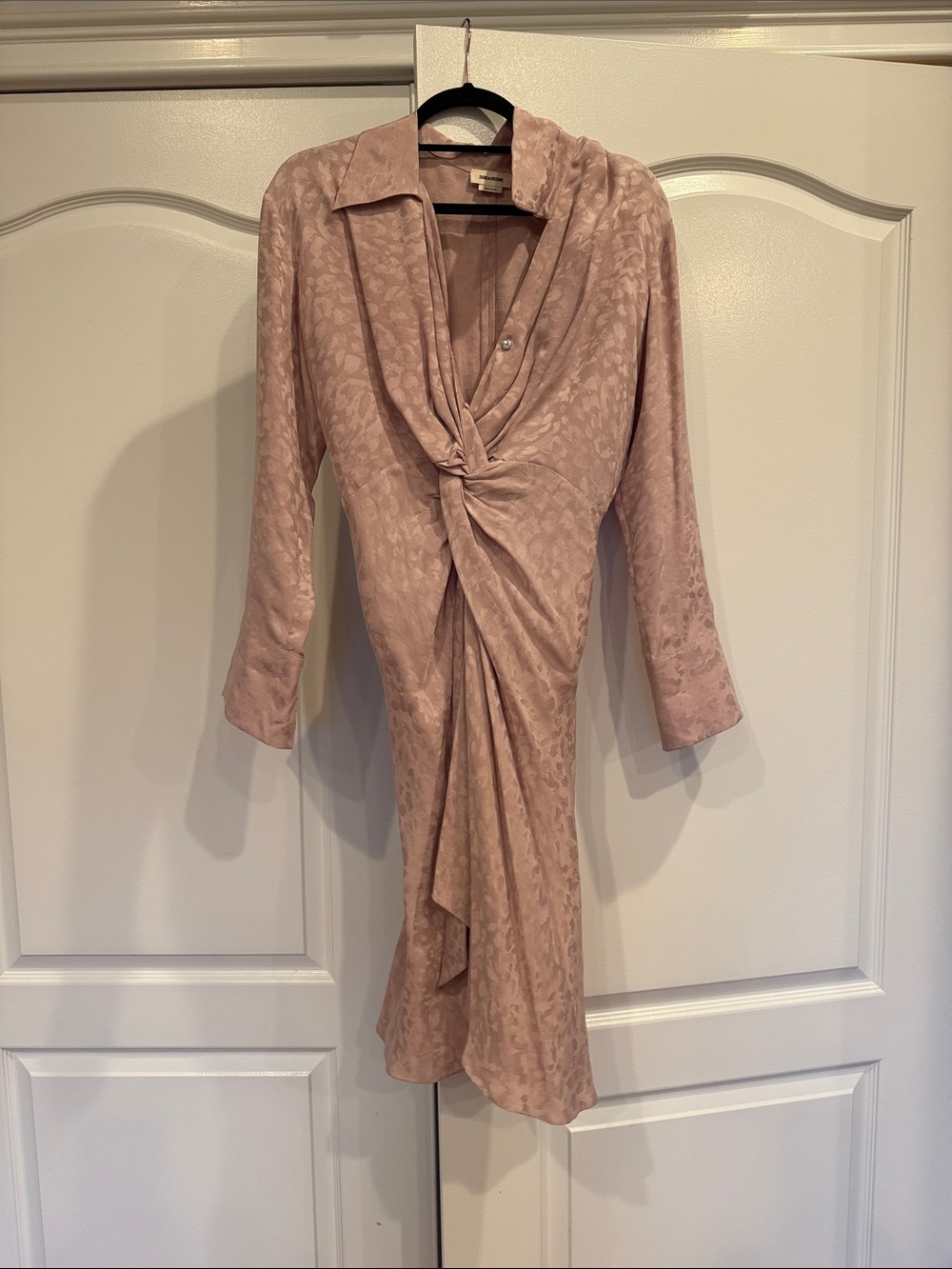 Zadig & Voltaire Blush Twist-Front Draped Blouse